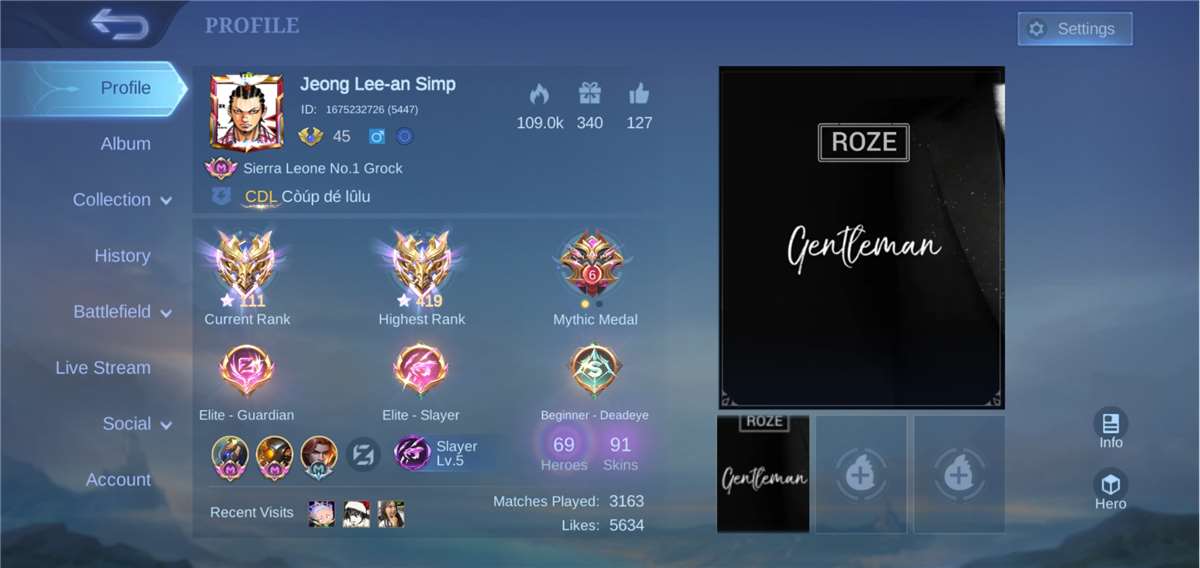 Account For Sale: Peak 419 Stars